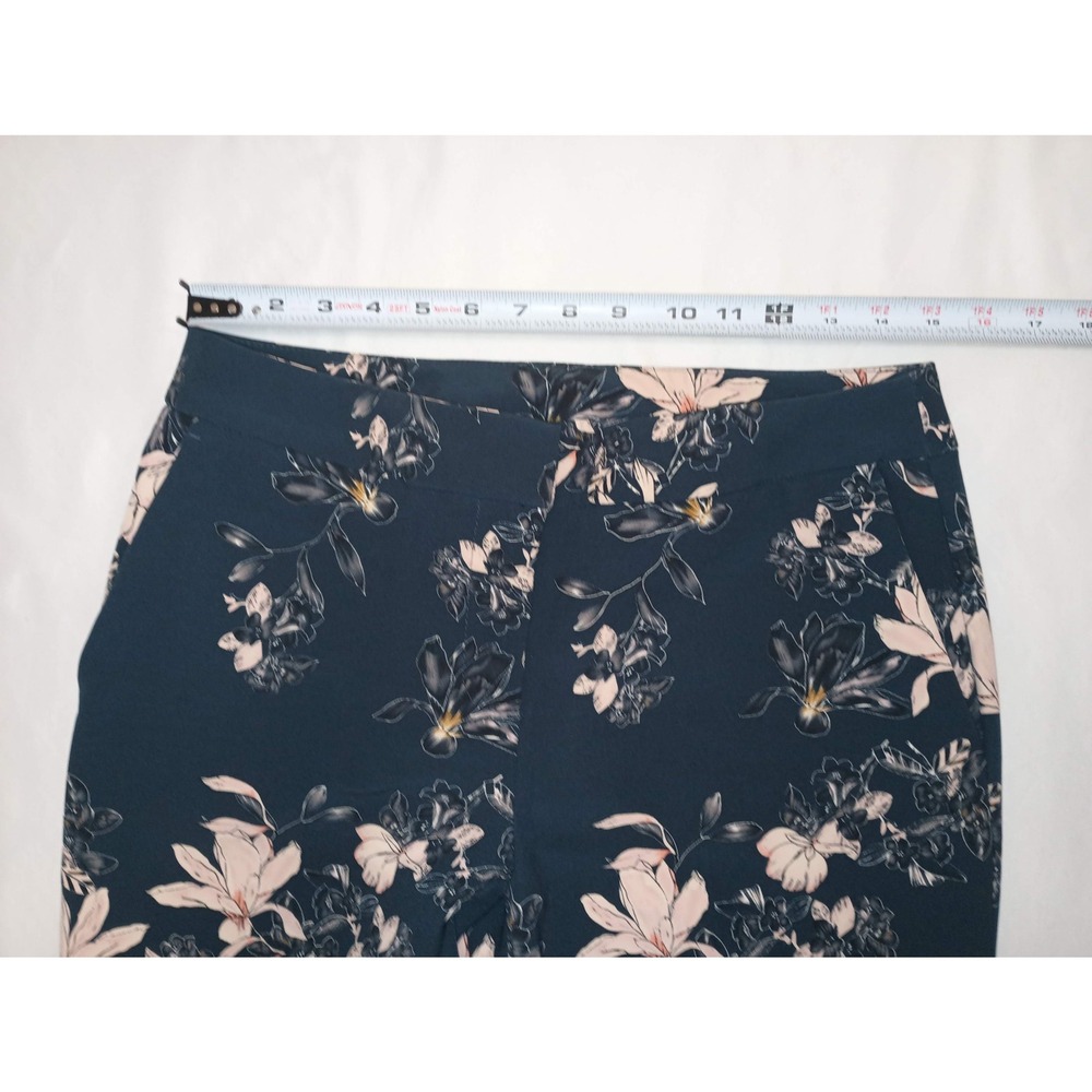 Cynthia Rowley Teal Floral Magnolia Print Ankle Dress Pants Trousers Womens 6 - Picture 8 of 8